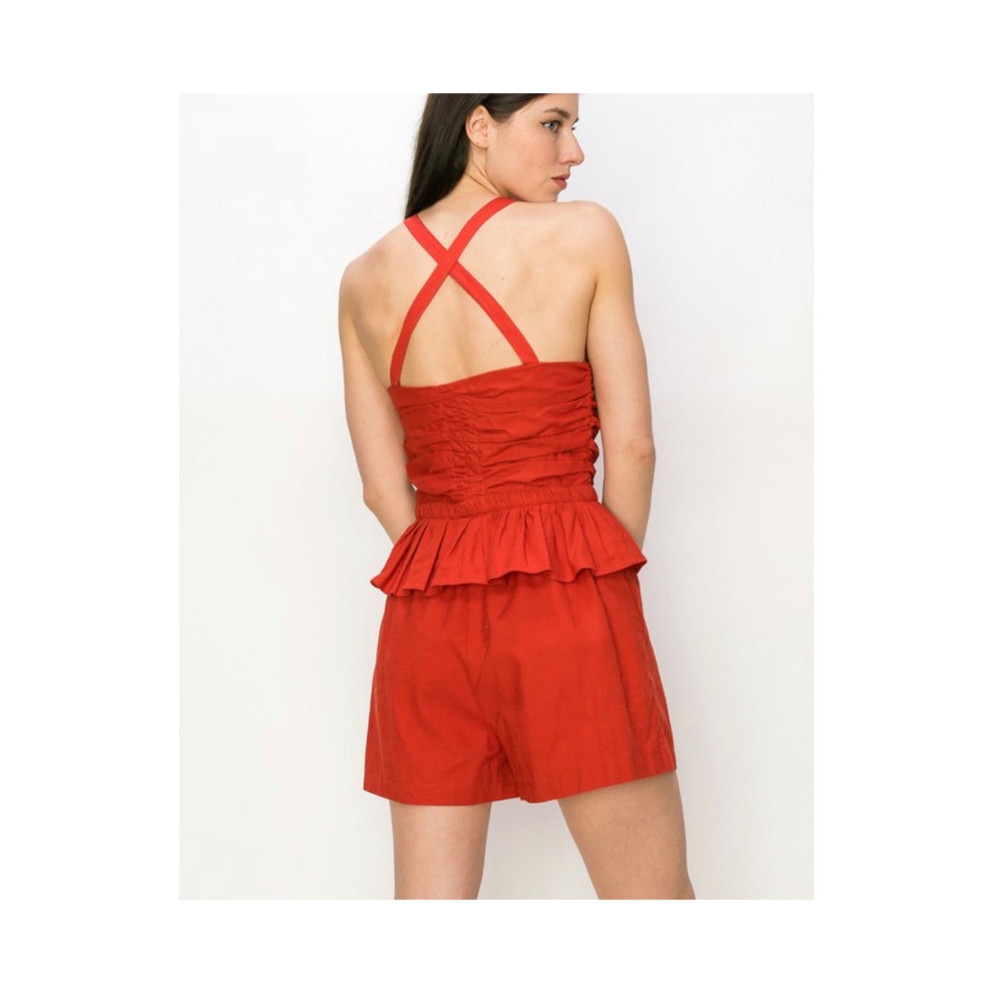 Patricia rust halter romper
