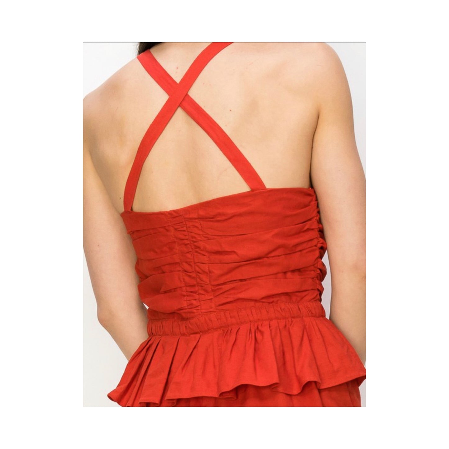 Patricia rust halter romper
