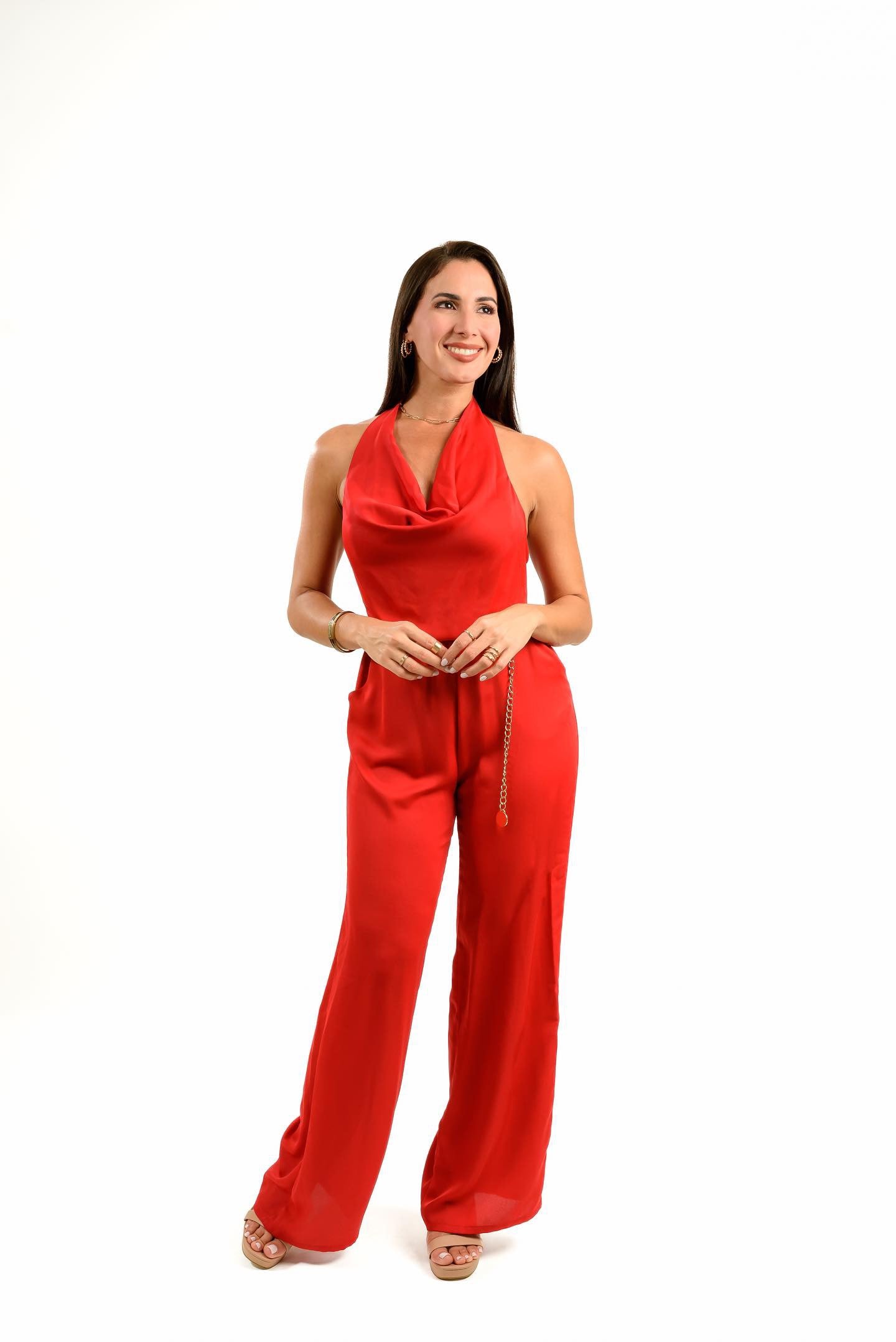 Teresa halter red jumpsuit