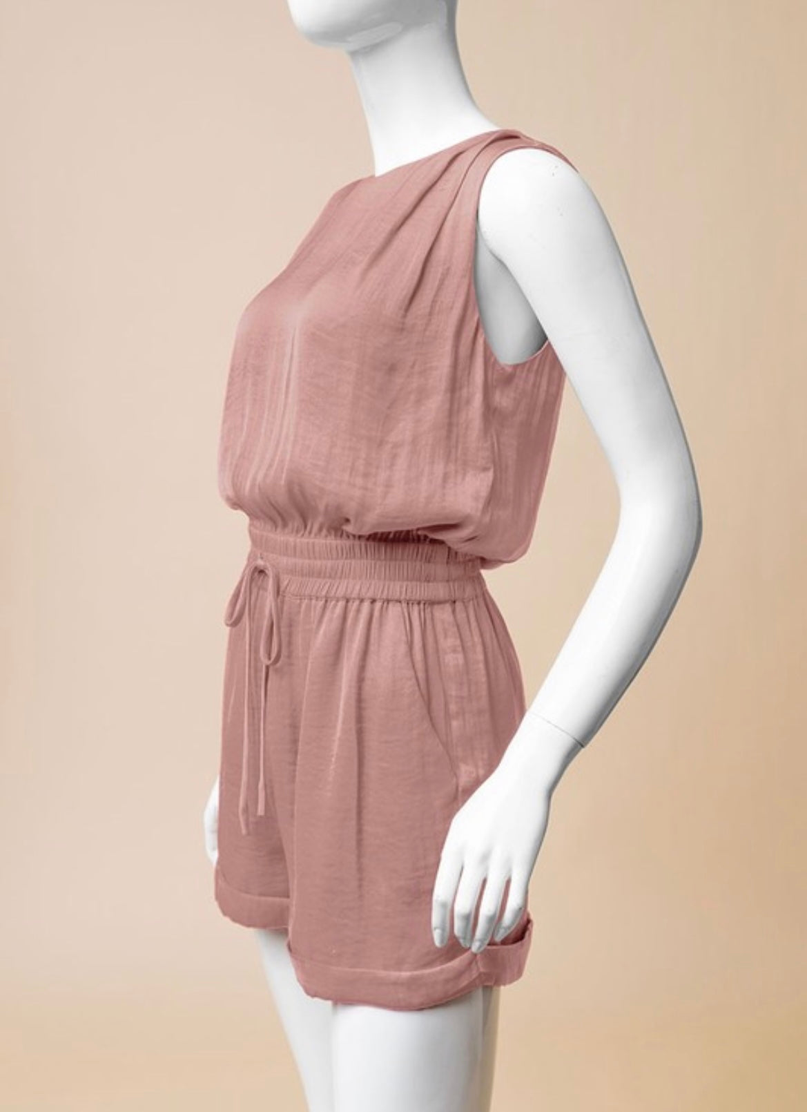Dalila Mauve Twisted Shoulder Romper