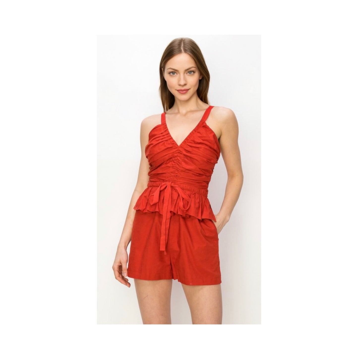 Patricia rust halter romper