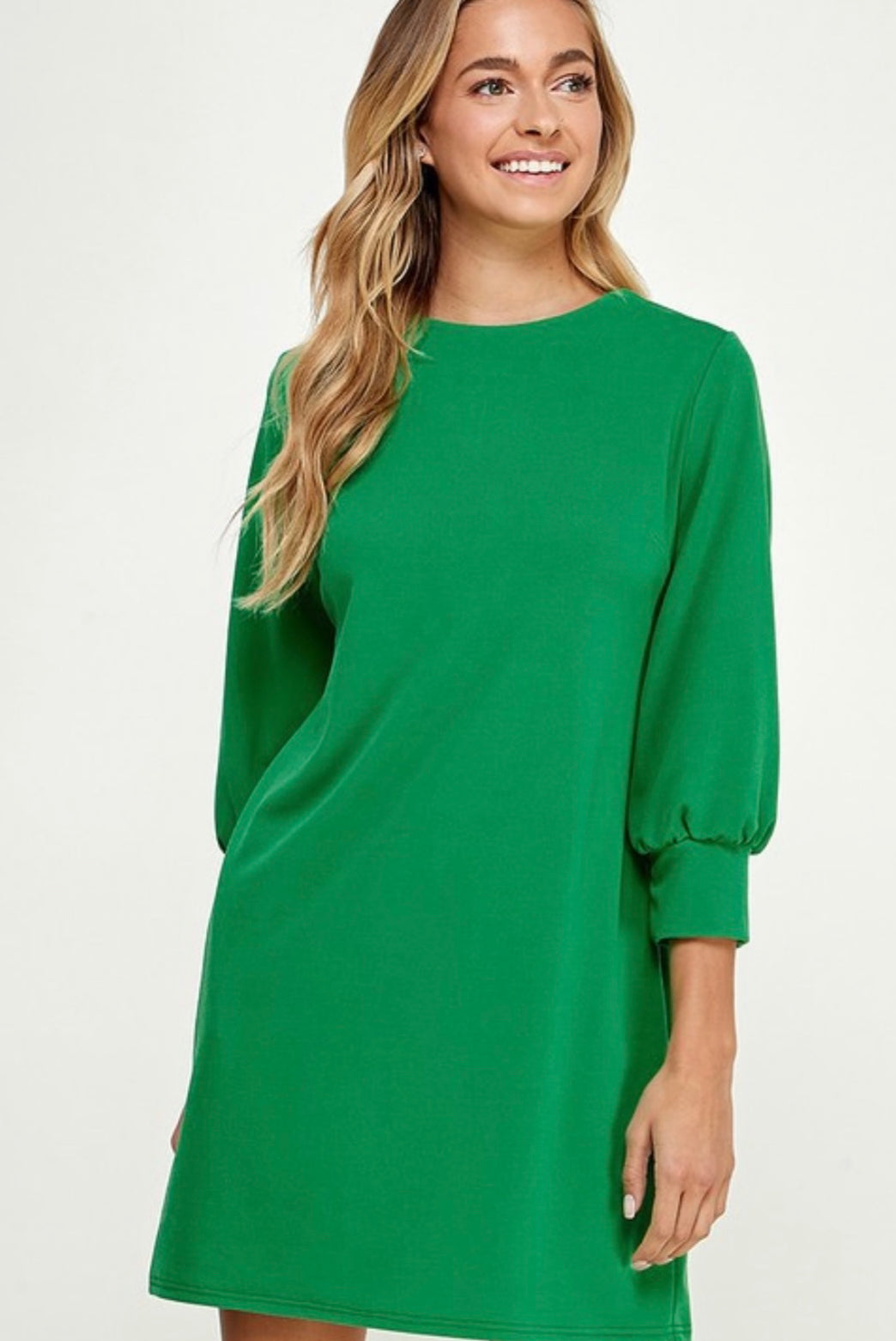 Kelly green shift dress