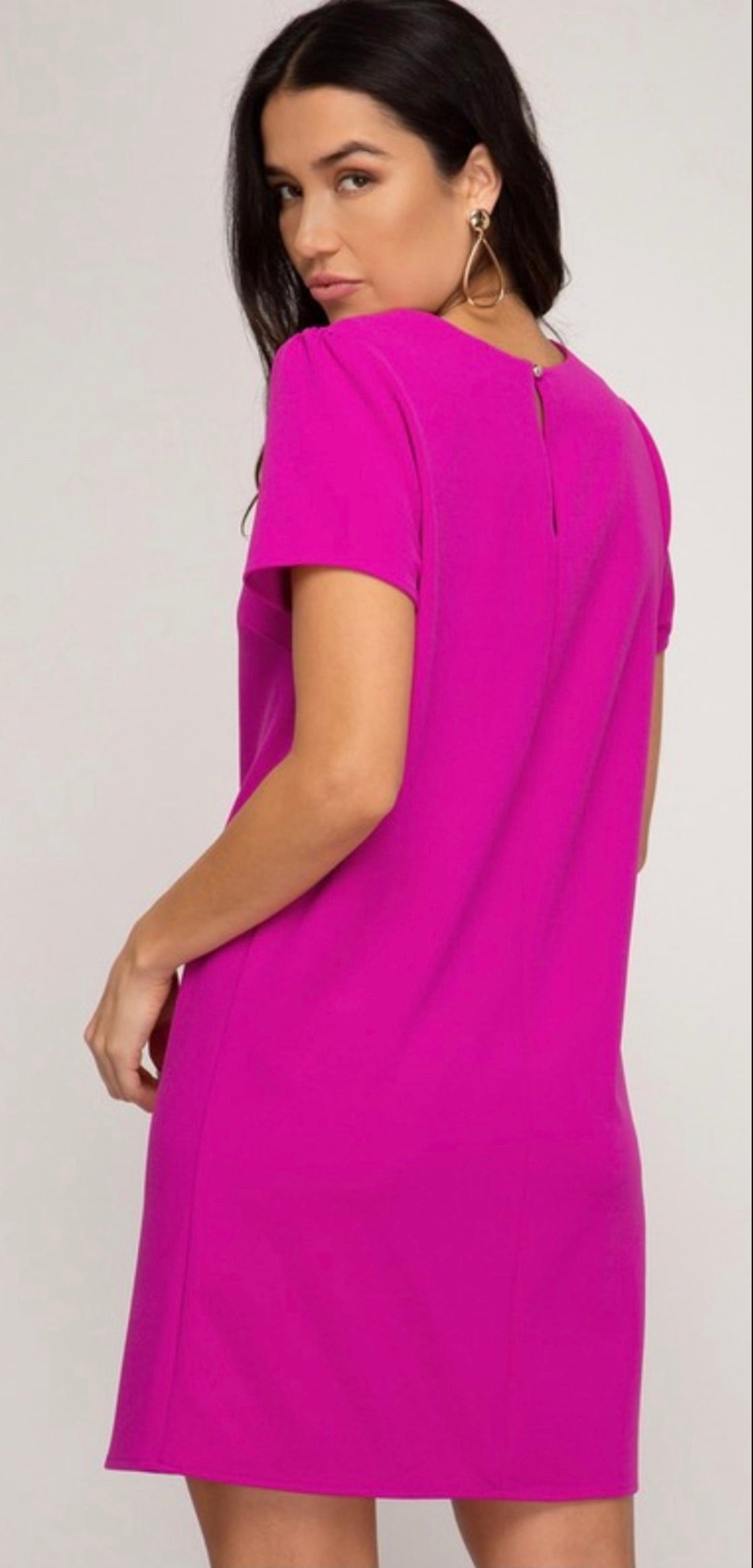Woven magenta mini dress