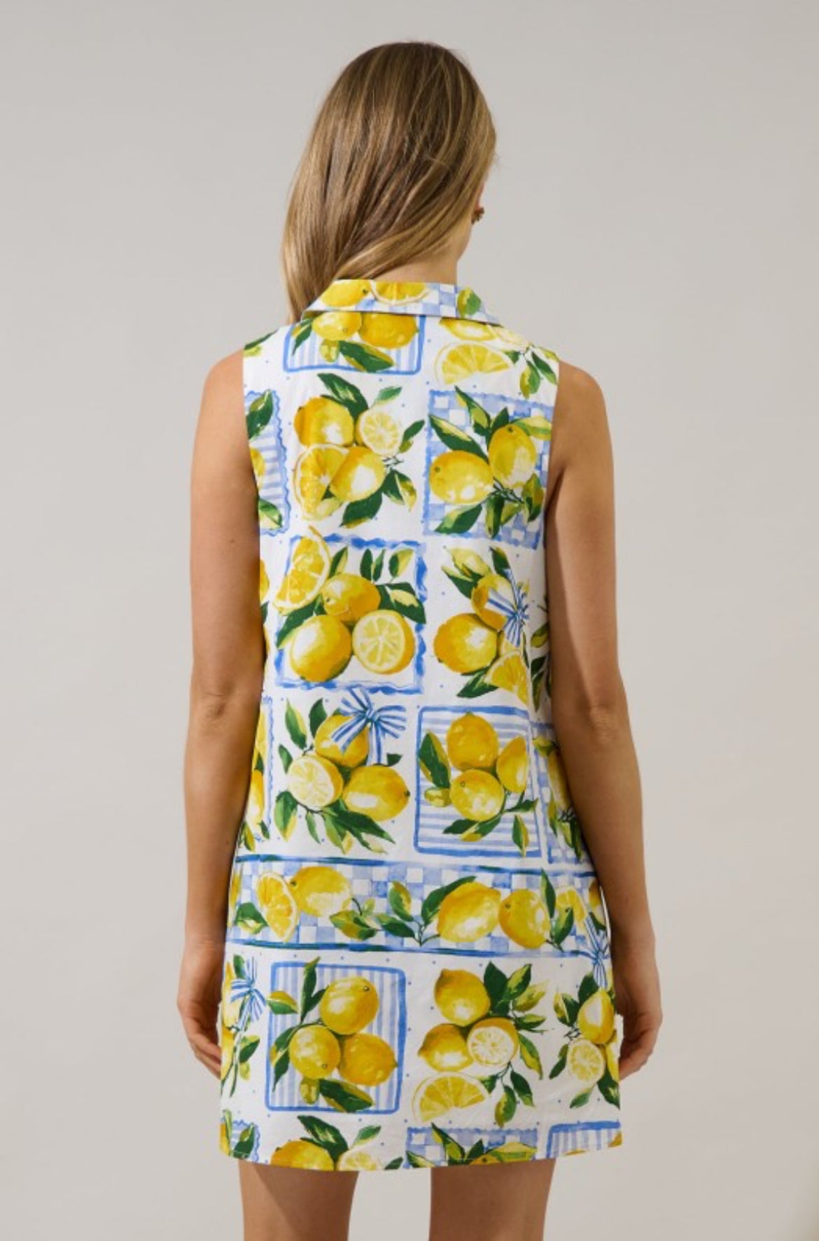 Amalfi Lemon Print Mini Dress
