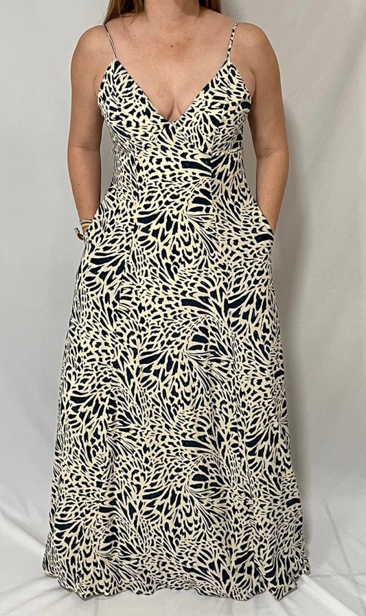 Isabel Navy Printed Maxi Dress