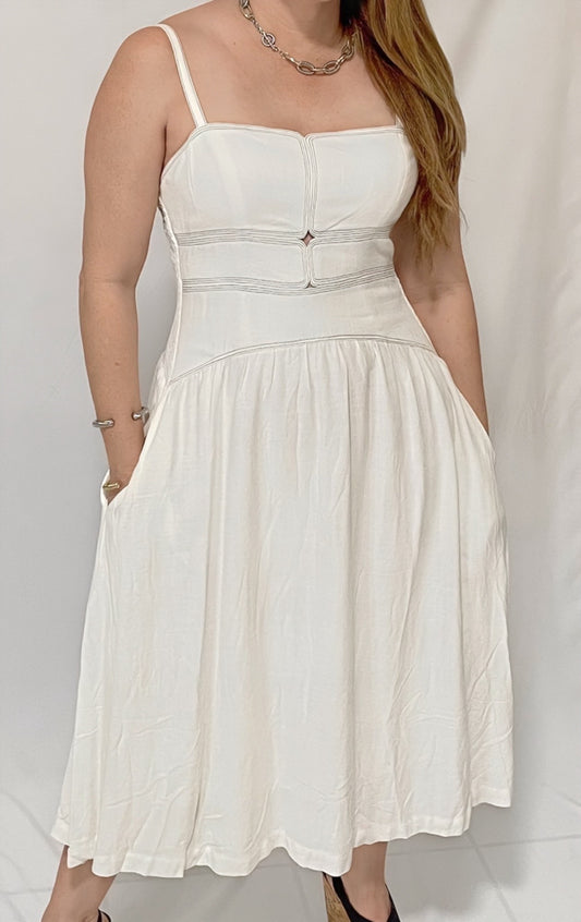 Ana Iris Linen Midi Dress