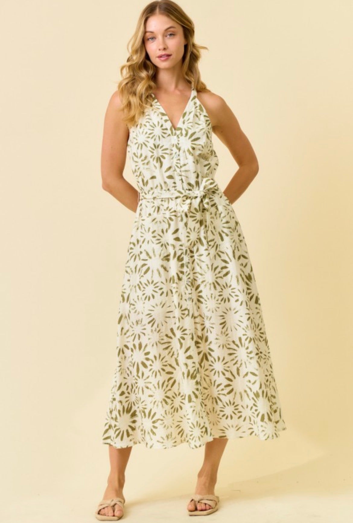 Mariela Olive Maxi Dress
