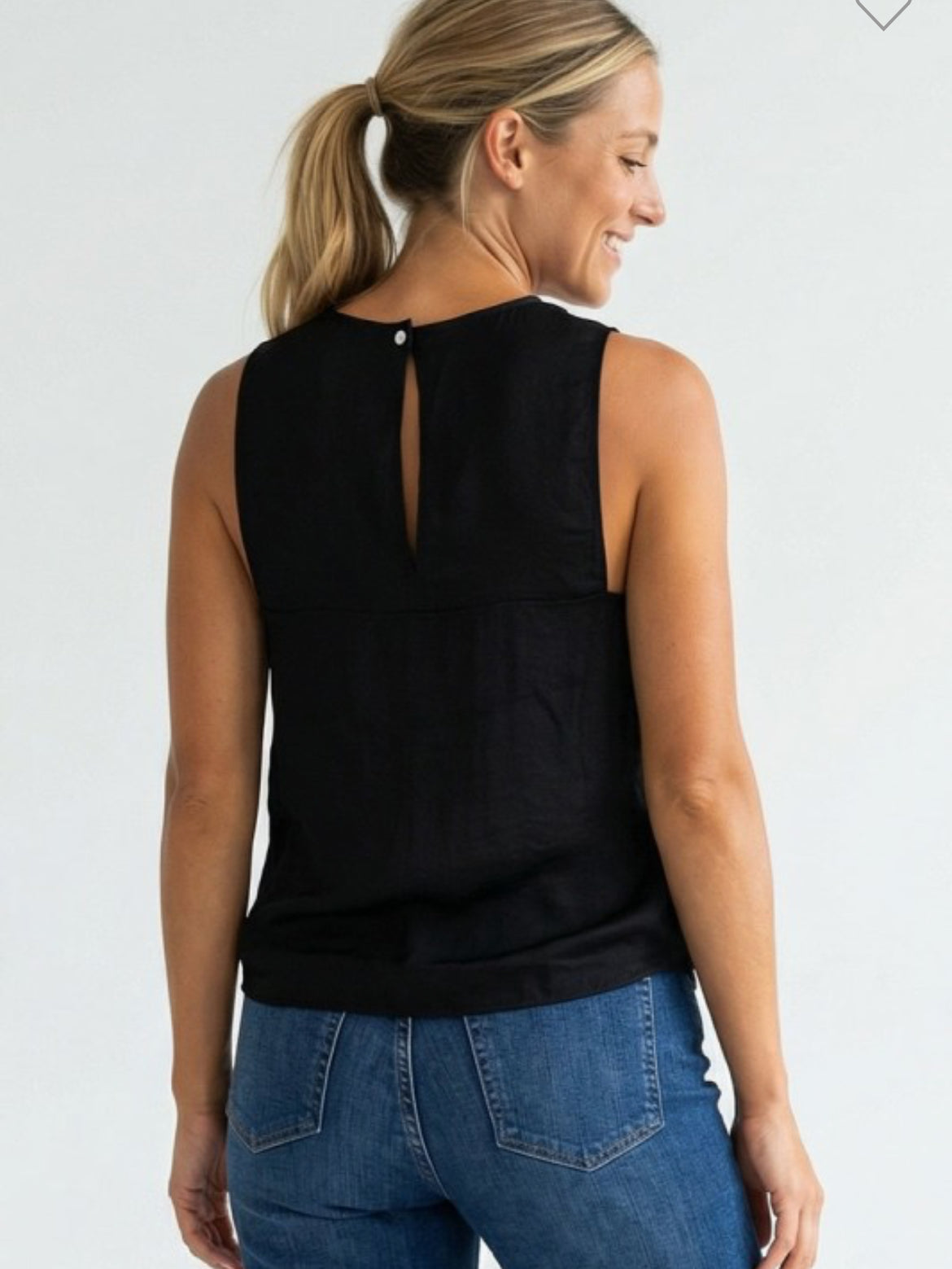 Cristal  Black Satin Top
