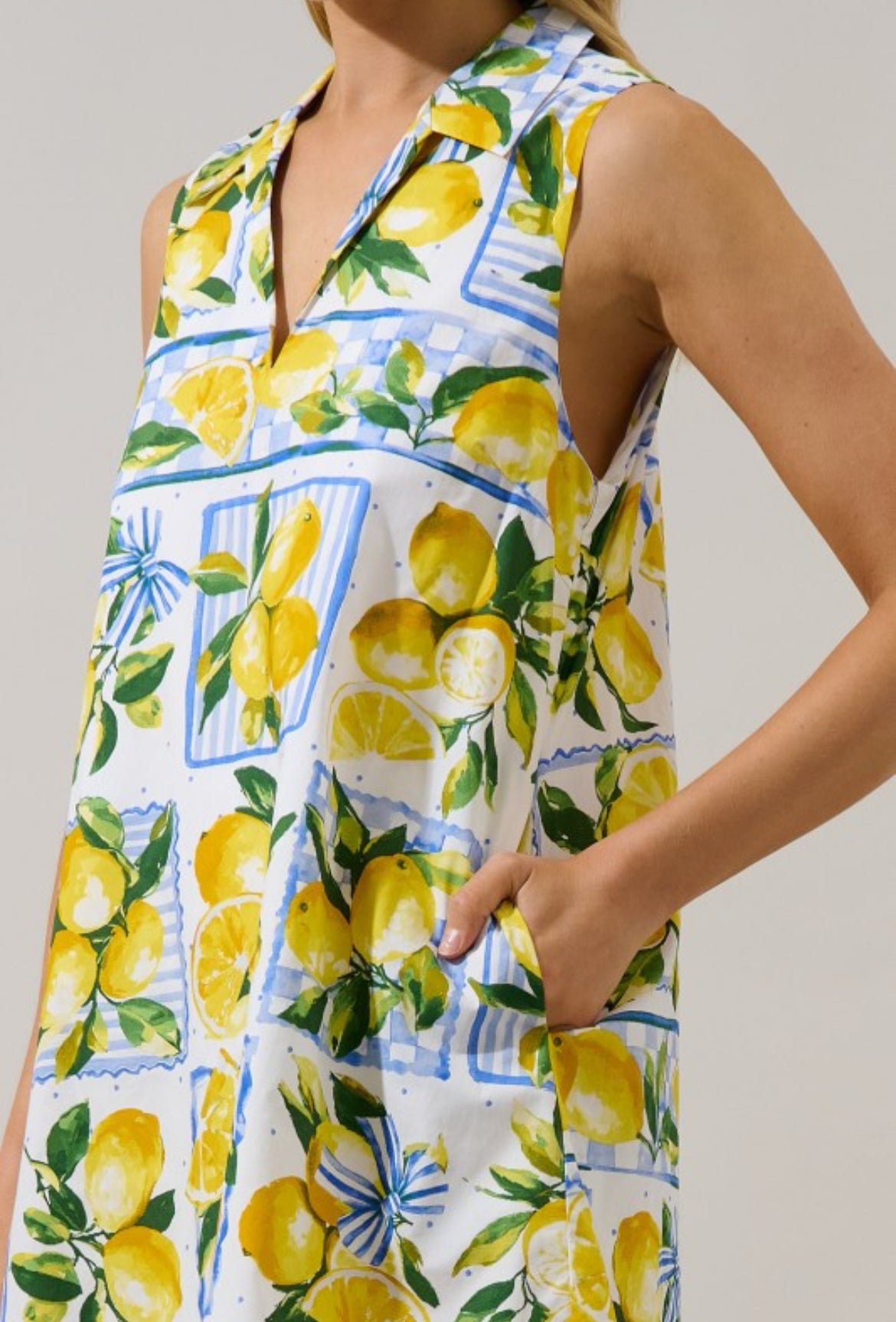Amalfi Lemon Print Mini Dress