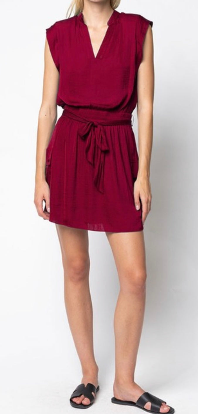 Rocío Burgundy Mini Dress