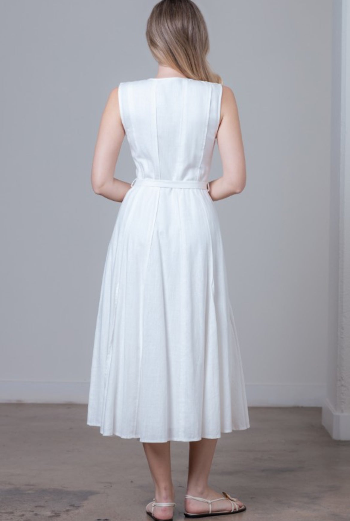Alice White Linen Midi Dress