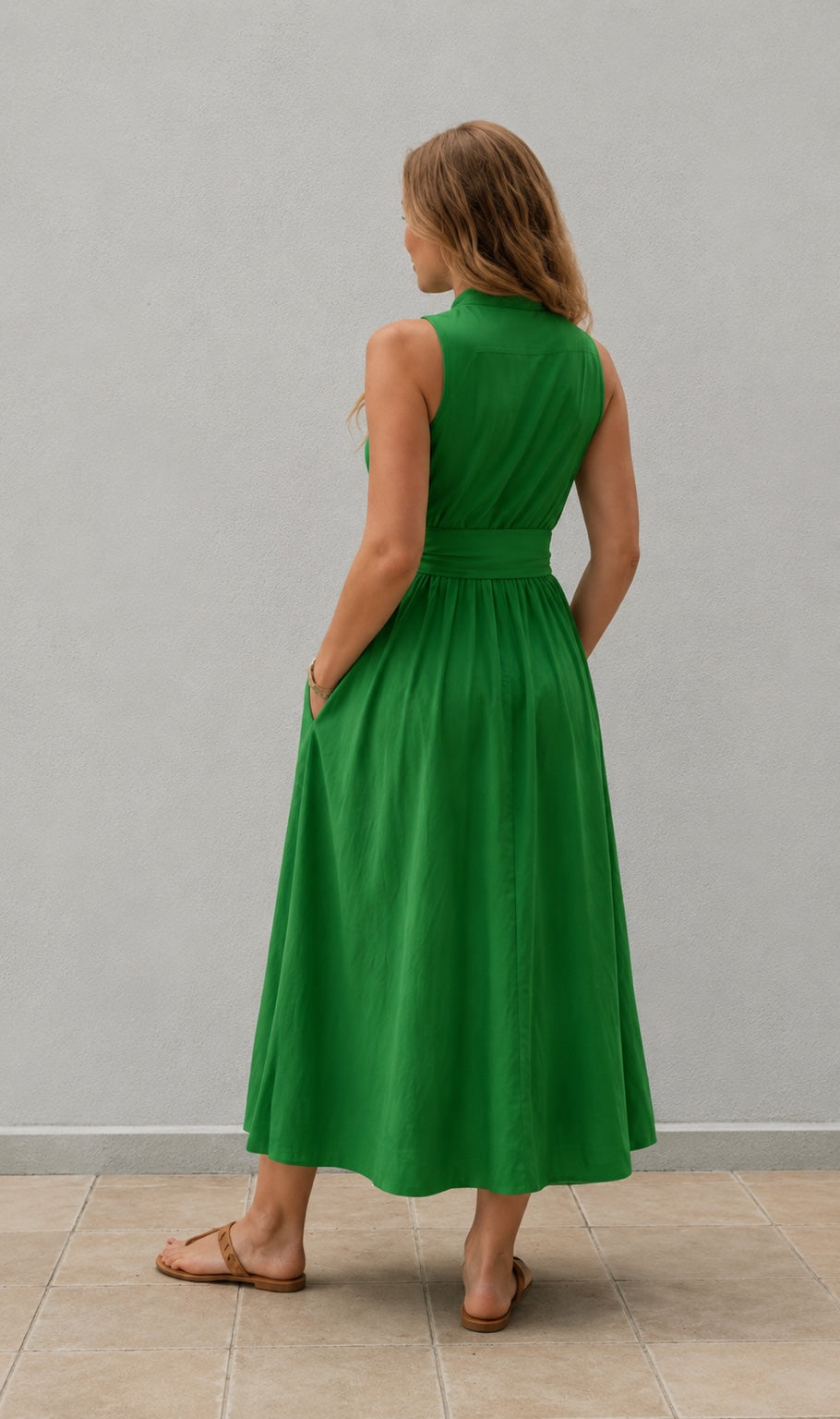 Anamaris Maxi Shirt Dress - Kelly Green
